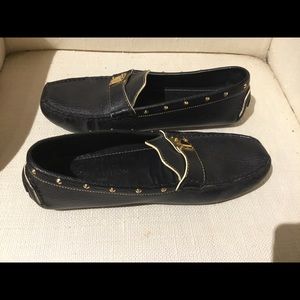 Louis Vuitton black leather loafers